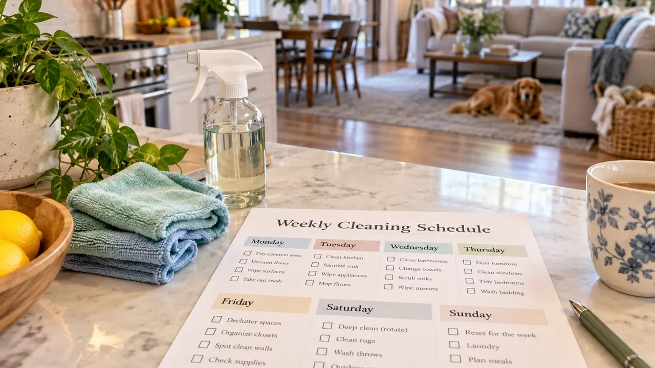 A Weekly Cleaning Schedule That Keeps the House Under Control