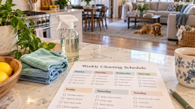 A Weekly Cleaning Schedule That Keeps the House Under Control